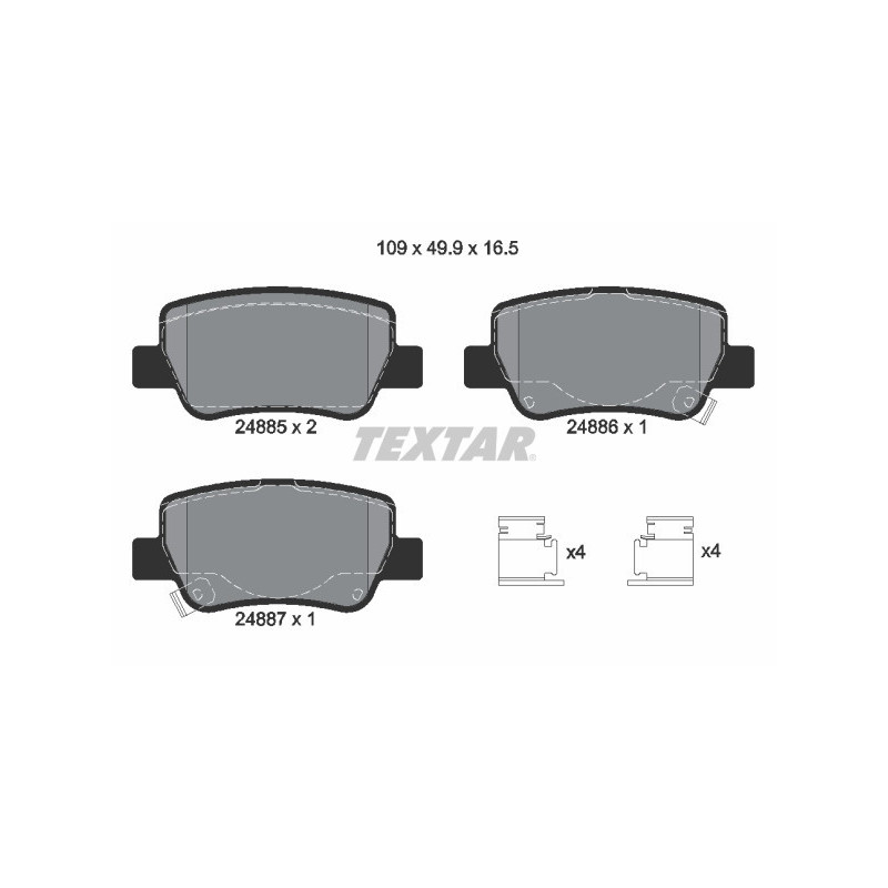 TEXTAR 2488501 Brake Pads Set Rear for Toyota Avensis