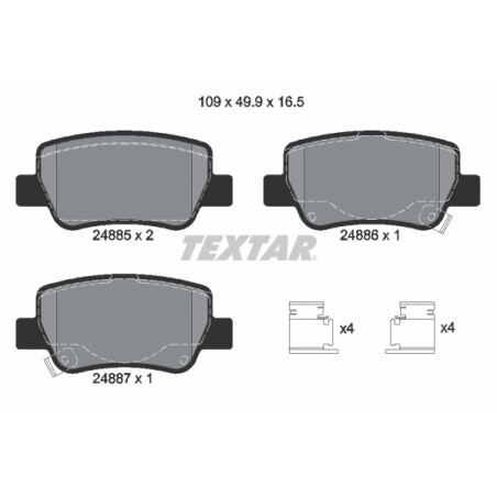 TEXTAR 2488501 Klocki hamulcowe Tył dla