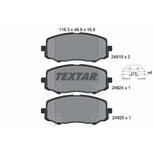 TEXTAR 2491001 Brzdové destičky přední pro Hyundai i20 i10