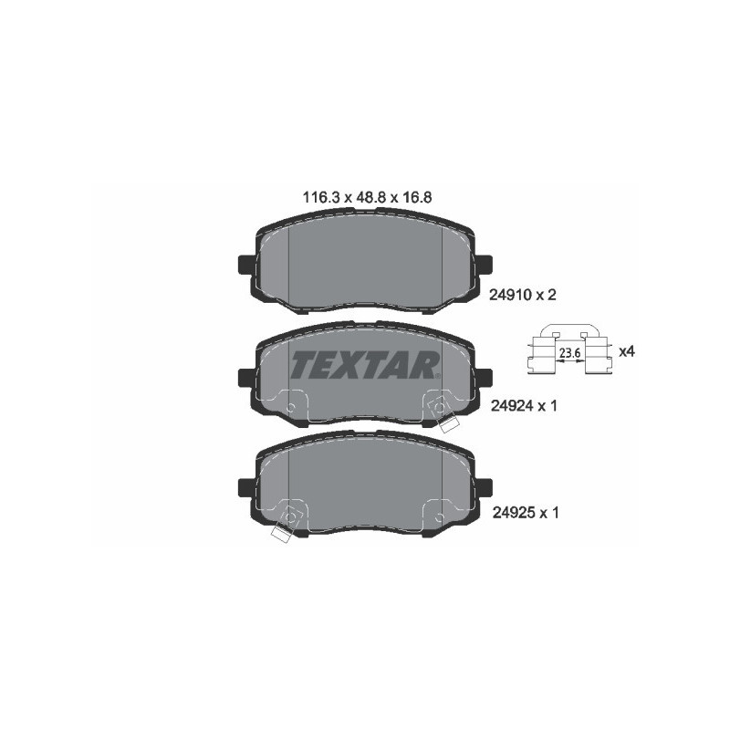 TEXTAR 2491001 Brake Pads Set Front for Hyundai i20 i10