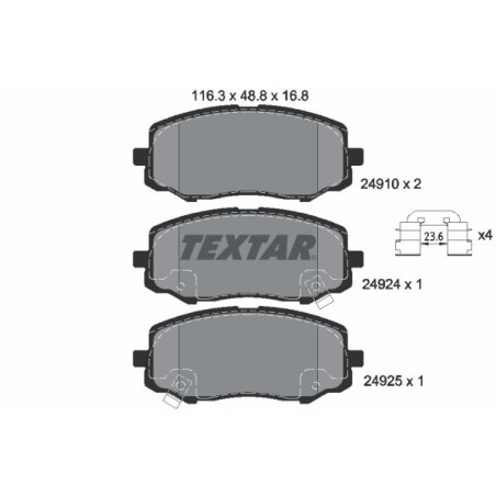 TEXTAR 2491001 Pastiglie freno anteriore per Hyundai i20 i10