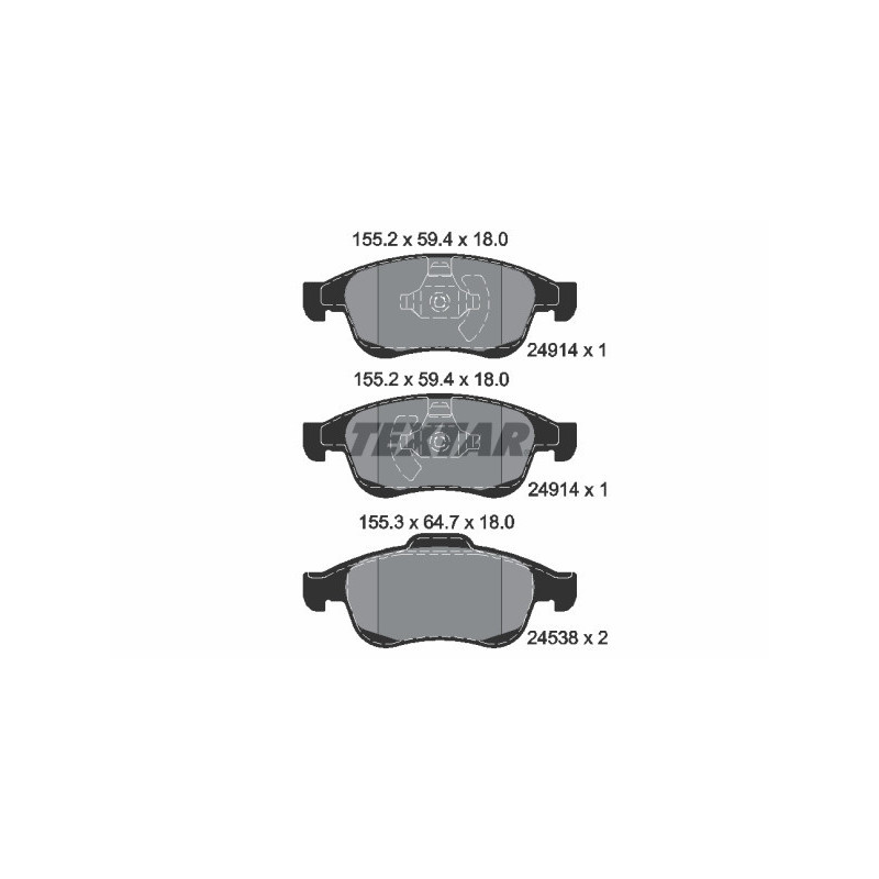 TEXTAR 2491401 Plaquettes de frein avant pour Duster Megane Dokker Captur Fluence Lodgy