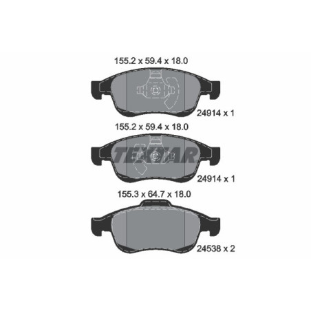 TEXTAR 2491401 Brzdové destičky přední pro Duster Megane Dokker Captur Fluence Lodgy Clio