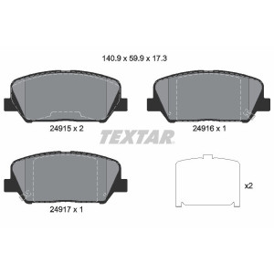 TEXTAR 2491501 Pastillas de freno delantero para i30 Cerato Cee'D Optima Grandeur Genesis