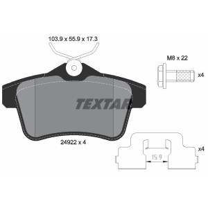 TEXTAR 2492201 Brzdové platničky zadný pre 508 C4 DS 3008 DS4 5008 DS5 RCZ 308