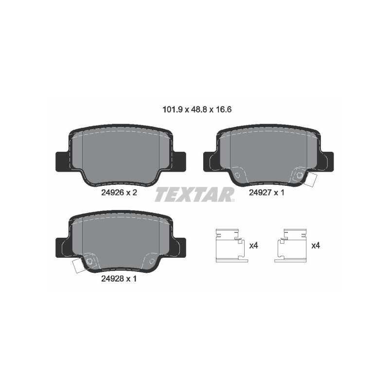 TEXTAR 2492601 Pastiglie freno posteriore per Toyota Verso