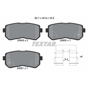 TEXTAR 2494901 Klocki hamulcowe tył dla Hyundai i20 ix20
