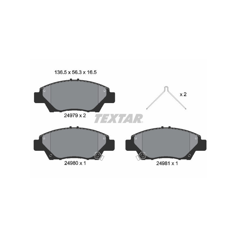 TEXTAR 2497901 Plaquettes de frein avant pour Jazz City Civic CR-Z Shuttle Insight