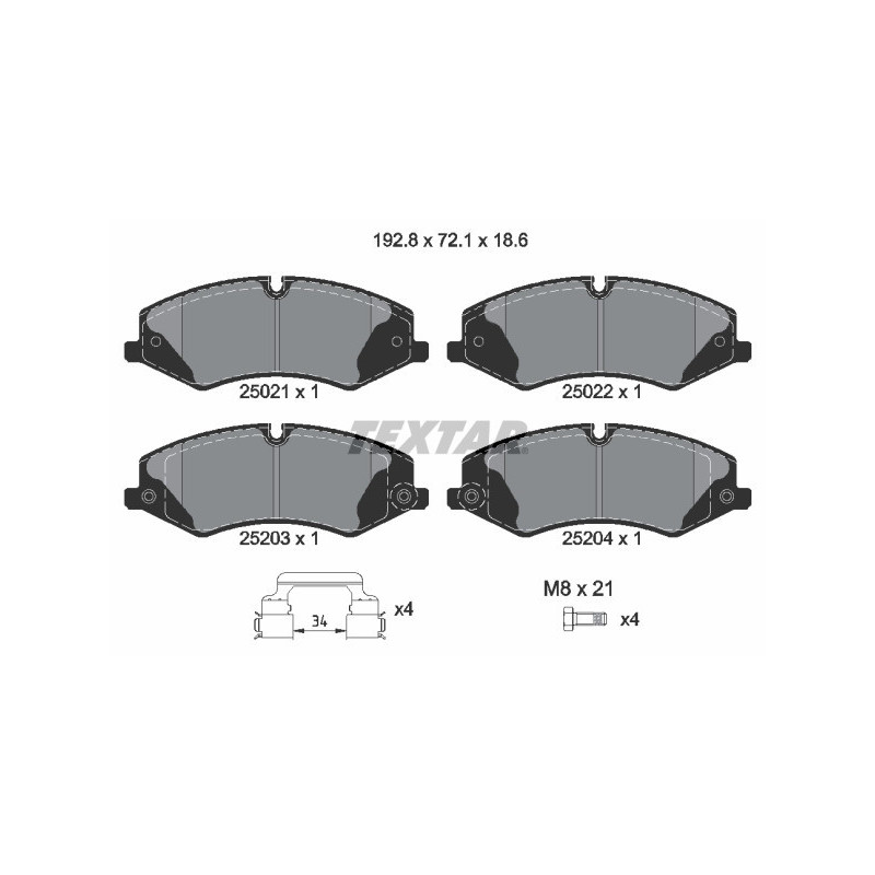 TEXTAR 2502201 Plaquettes de frein avant pour Range Rover Rover Sport Rover Evoque