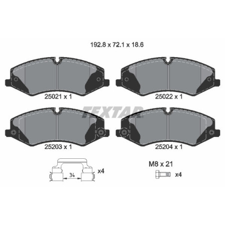 TEXTAR 2502201 Brake Pads Set Front for
