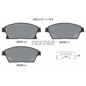 TEXTAR 2503401 Plaquettes de frein avant pour Astra Cruze Zafira Mokka Trax Orlando ATS
