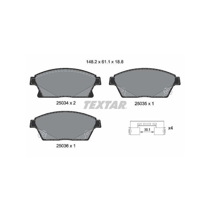 TEXTAR 2503401 Pastiglie freno anteriore per Astra Cruze Zafira Mokka Trax Orlando ATS
