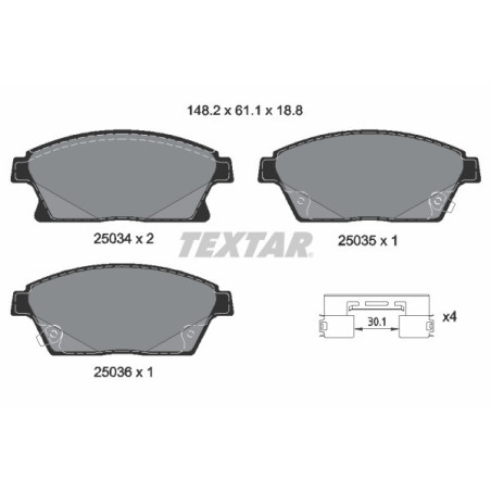 TEXTAR 2503401 Plaquettes de frein avant pour Astra Cruze Zafira Mokka Trax Orlando ATS