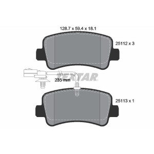 TEXTAR 2511201 Pastillas de freno trasero para Movano Master NV400 Interstar