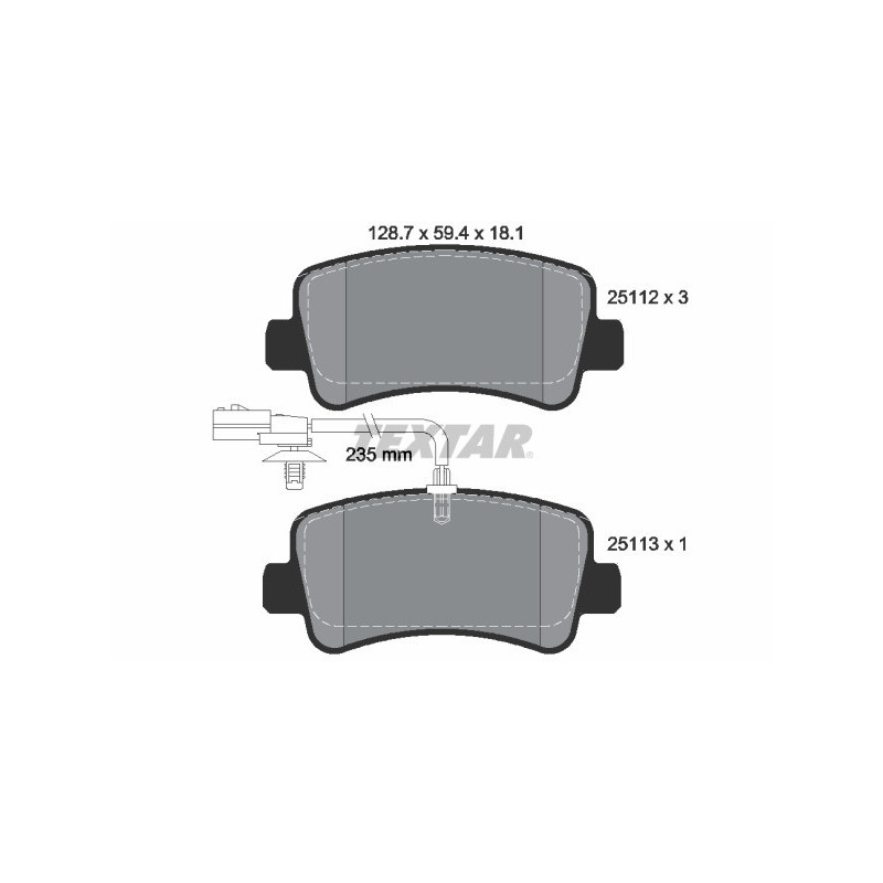 TEXTAR 2511201 Plaquettes de frein arrière pour Movano Master NV400 Interstar
