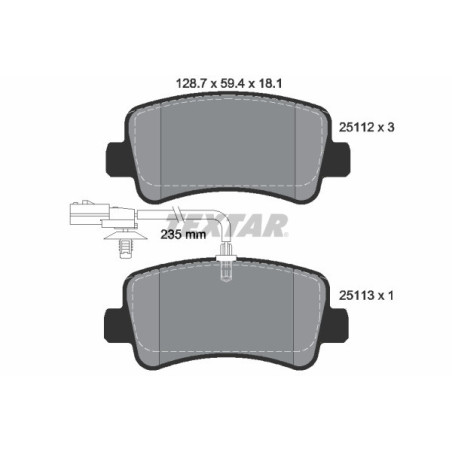 TEXTAR 2511201 Pastillas de freno trasero para Movano Master NV400 Interstar