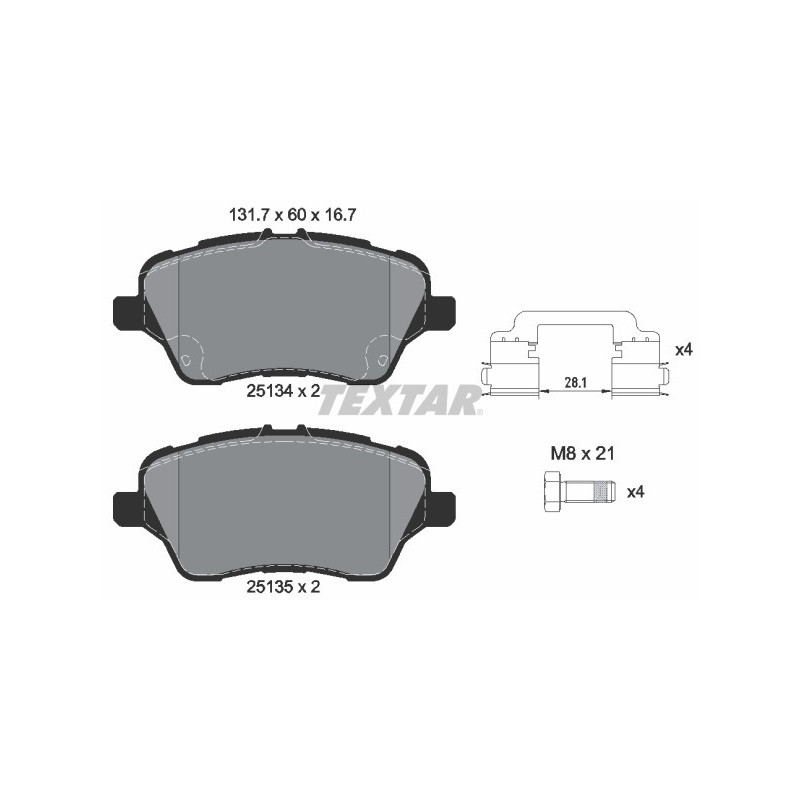 TEXTAR 2513402 Pastiglie freno Anteriore per