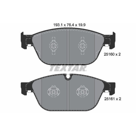 TEXTAR 2516002 Brzdové platničky predný pre Audi A8 Q5