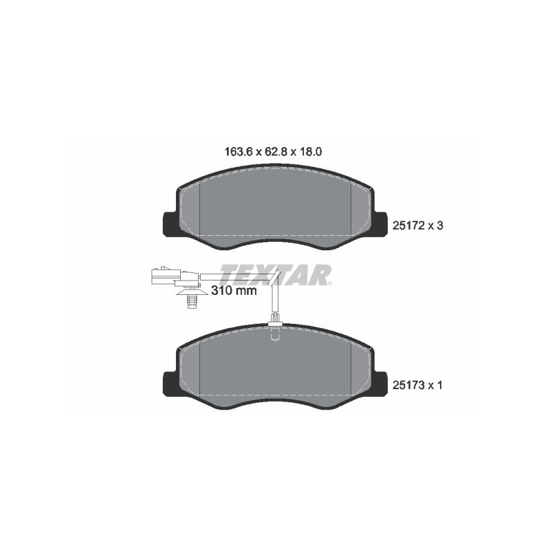 TEXTAR 2517201 Brake Pads Set Rear for Movano Master NV400 Interstar