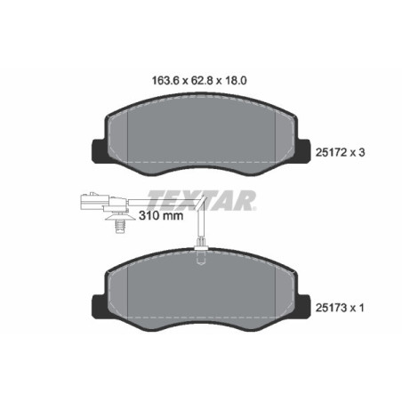TEXTAR 2517201 Plaquettes de frein arrière pour Movano Master NV400 Interstar