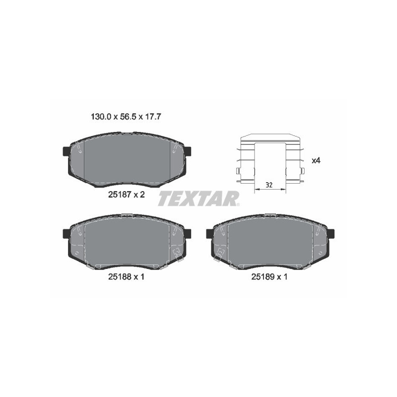 TEXTAR 2518701 Brake Pads Set Front for