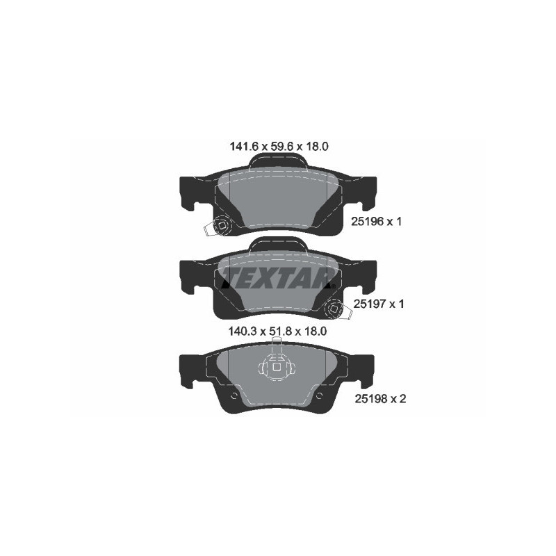TEXTAR 2519601 Brake Pads Set Rear for Dodge Durango