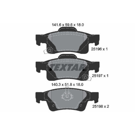 TEXTAR 2519601 Pastiglie freno posteriore per Dodge Durango