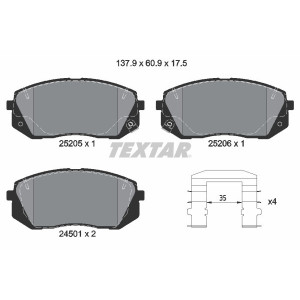 TEXTAR 2520501 Pastiglie freno anteriore per Sportage Tucson ix35 i40 Sonata Soul Cadenza