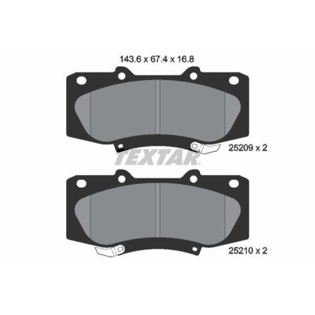 TEXTAR 2520901 Pastillas de freno delantero para Toyota Hilux Fortuner