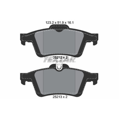 TEXTAR 2521201 Brake Pads Set Rear for Focus Kuga V40 C-Max Transit V50 Ka+ S40 C30 3 C70