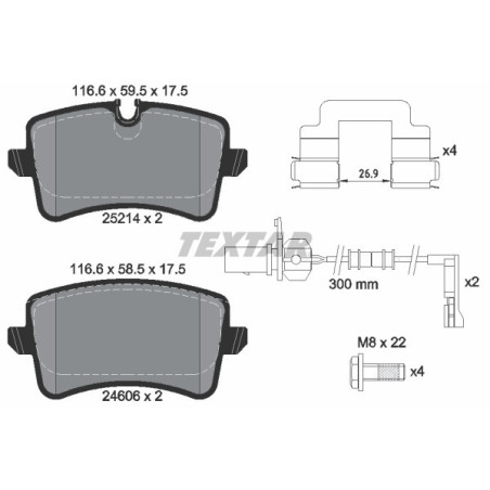 TEXTAR 2521401 Klocki hamulcowe tył dla Audi A8