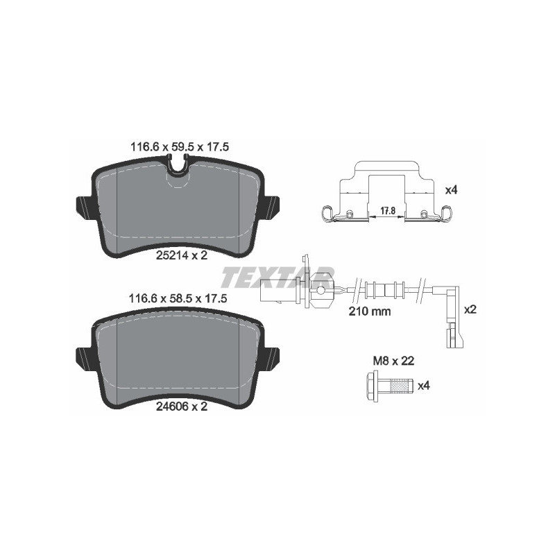 TEXTAR 2521402 Brake Pads Set Rear for Audi A6 A7 A5