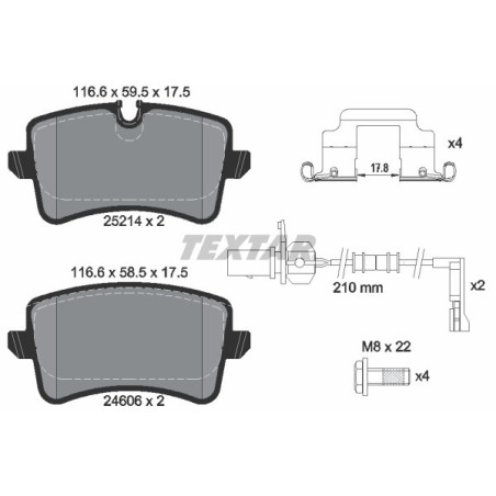 TEXTAR 2521402 Pastillas de freno trasero para Audi A6 A7 A5