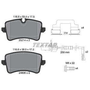 TEXTAR 2521404 Pastillas de freno trasero para Audi A8