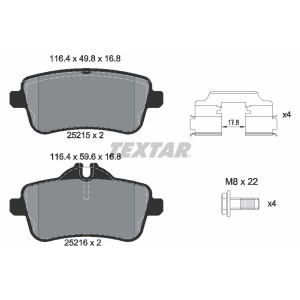 TEXTAR 2521505 Klocki hamulcowe tył dla Mercedes GLE GL GLS M