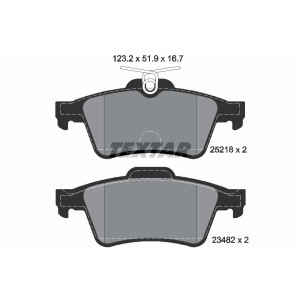TEXTAR 2521801 Pastillas de freno trasero para Peugeot 508