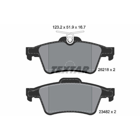 TEXTAR 2521801 Klocki hamulcowe tył dla Peugeot 508