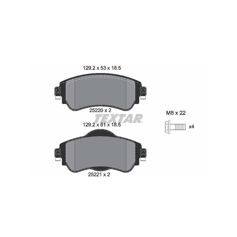 TEXTAR 2522001 Brake Pads Set Front for Citroen C4 DS4