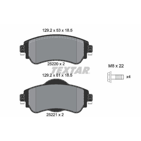 TEXTAR 2522001 Bremsbeläge Vorne für Citroen C4 DS4