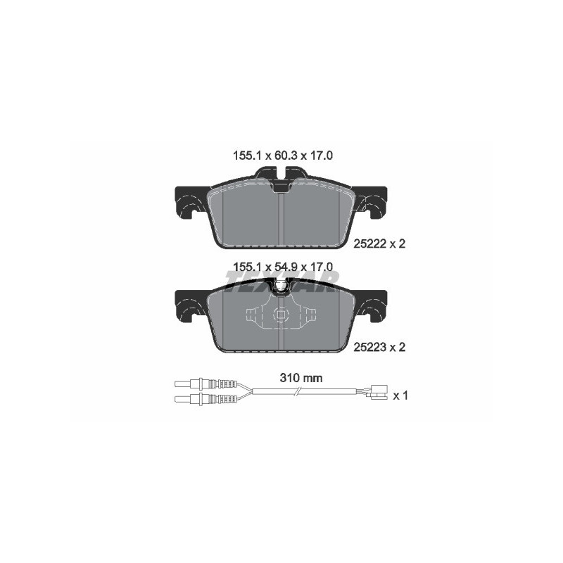 TEXTAR 2522201 Plaquettes de frein avant pour Peugeot 508