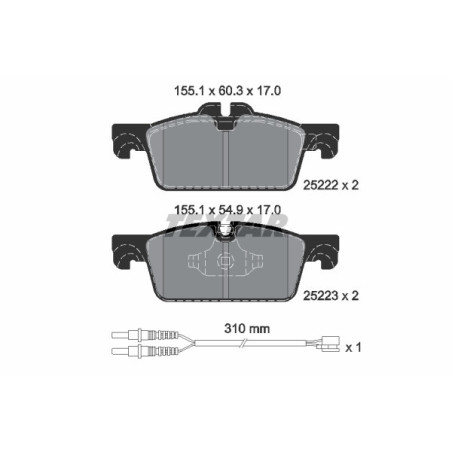 TEXTAR 2522201 Pastiglie freno anteriore per Peugeot 508