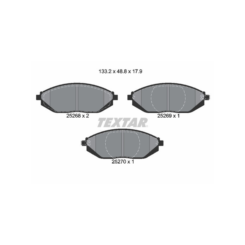 TEXTAR 2526801 Brzdové destičky přední pro Chevrolet Spark
