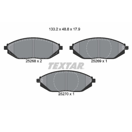 TEXTAR 2526801 Brzdové destičky přední pro Chevrolet Spark