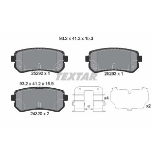 TEXTAR 2529201 Pastiglie freno posteriore per Sportage Tucson ix35 Cee'D i30 Cerato Sonata