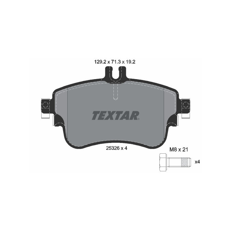 TEXTAR 2532601 Brzdové platničky predný pre Mercedes A B CLA