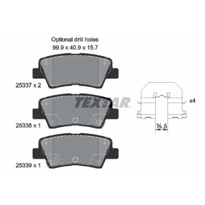 TEXTAR 2533701 Klocki hamulcowe tył dla i30 Cerato Rio Sportage i40 Optima Cee'D i20