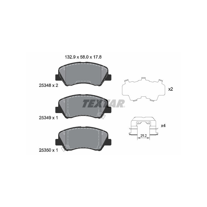 TEXTAR 2534801 Brake Pads Set Front for Rio i20 Accent HB20 Picanto