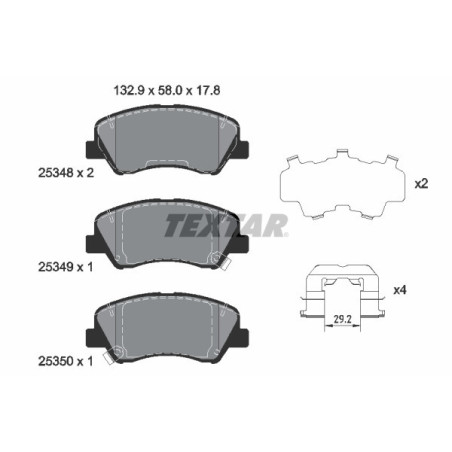 TEXTAR 2534801 Bremsbeläge Vorne für Rio i20 Accent HB20 Picanto