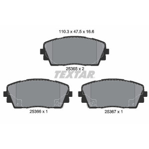TEXTAR 2536501 Brzdové destičky přední pro Picanto Ray i10