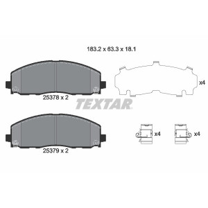 TEXTAR 2537801 Brzdové destičky přední pro Freemont Wrangler Journey Voyager Gladiator